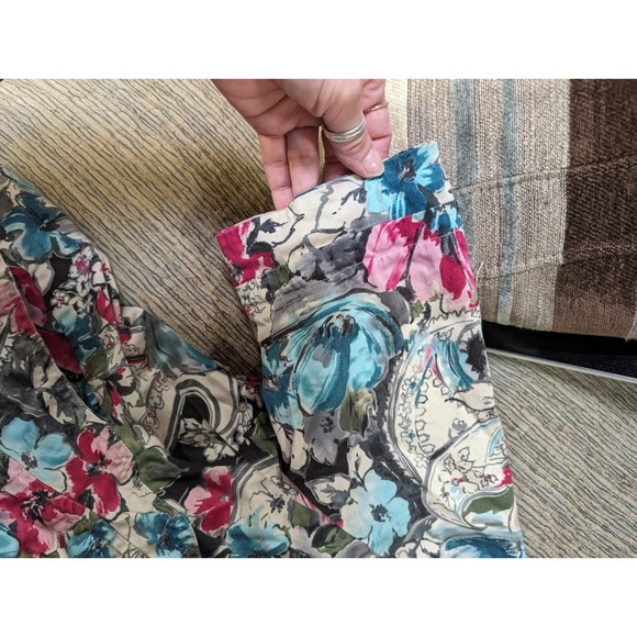 Coldwater Creek size 10 womens multicolor 2 button blazer short sleeve jacket - Picture 4 of 8